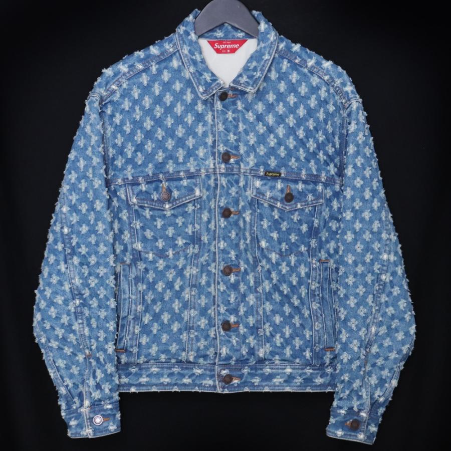 SUPREME Hole Punch Denim Trucker Jacket Sサイズ インディゴ