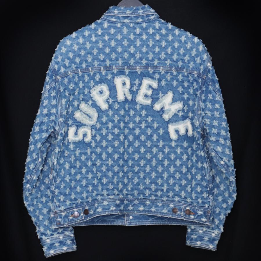SUPREME Hole Punch Denim Trucker Jacket Sサイズ インディゴ
