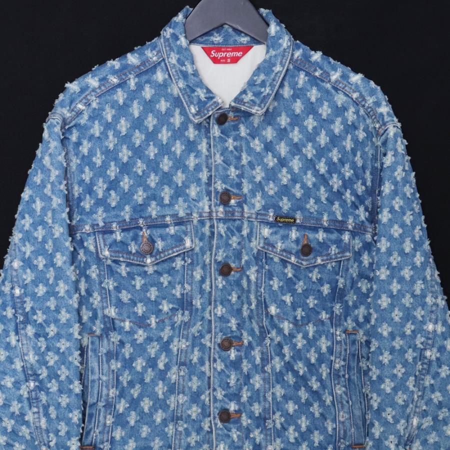 SUPREME Hole Punch Denim Trucker Jacket Sサイズ インディゴ