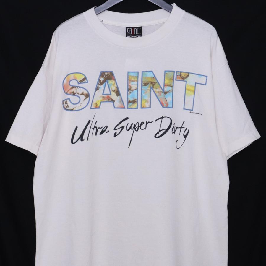 SAINT MICHAEL SS TEE SUPER DIRTY WHITE XLサイズ ホワイト SM-HR8