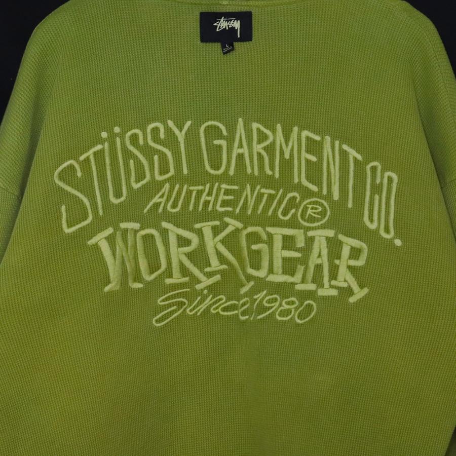 STUSSY Waffle Lined Zip Hoodie Lサイズ グリーン 118555