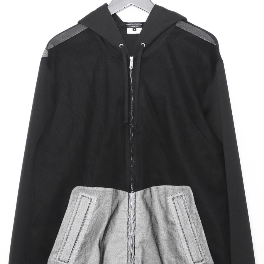 COMME DES GARCONS HOMME PLUS メッシュ切替ロングパーカー Mサイズ