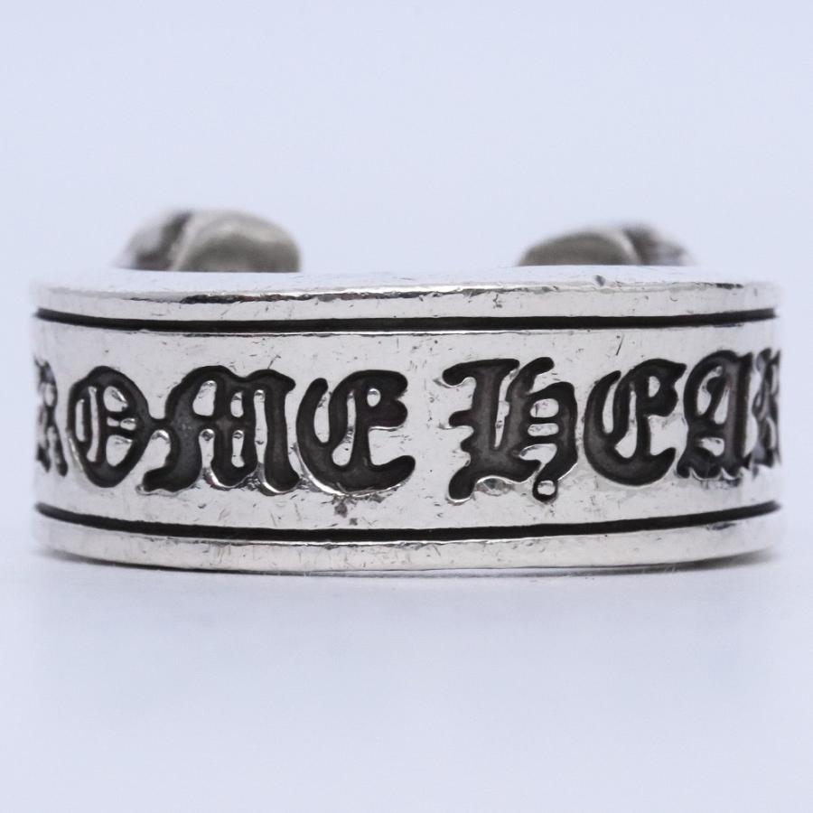 15号 CHROME HEARTS ラージ スクロール ラベルリング シルバー