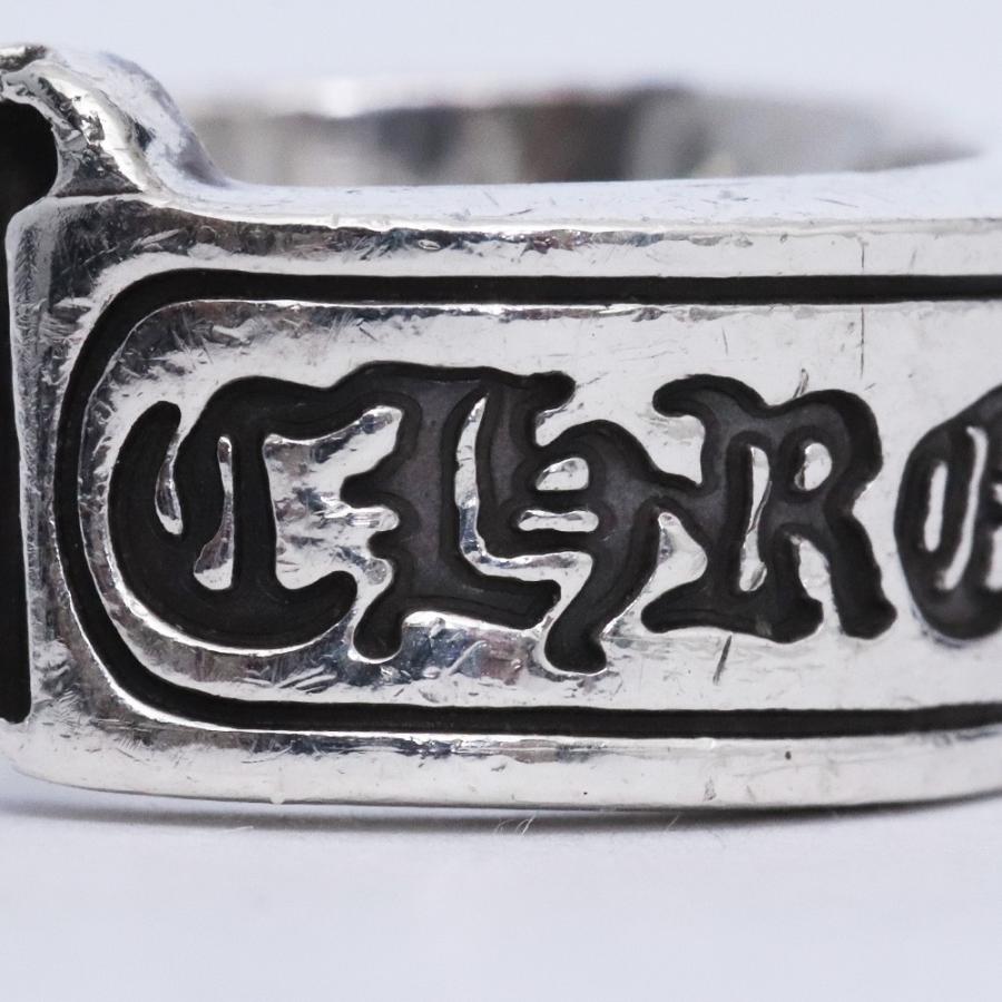 15号 CHROME HEARTS ラージ スクロール ラベルリング シルバー