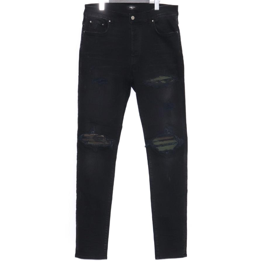 AMIRI カモフラージュレザーパッチダメージ加工ストレッチ AMIRI カモフラージュレザーパッチダメージ加工ストレッチ