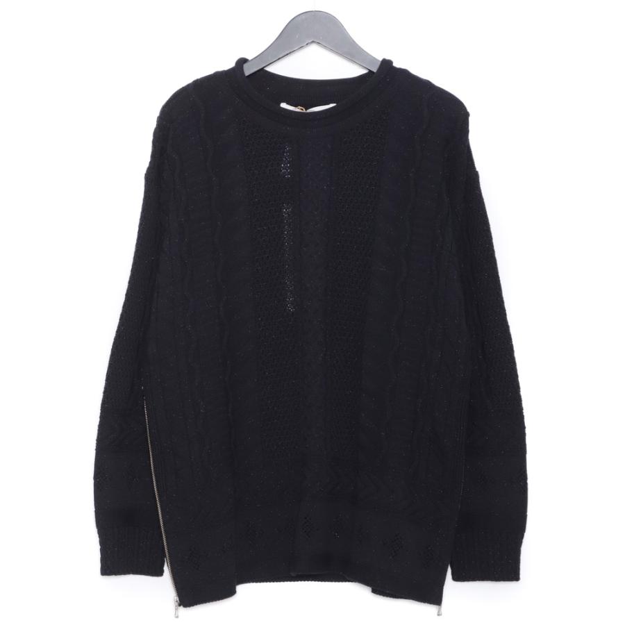 NICENESS JONATHAN - スペイシャルニットプルオーバー Mサイズ ダークネイビー NN-2102K11 ナイスネス ジョナサン ファスナースリット | 