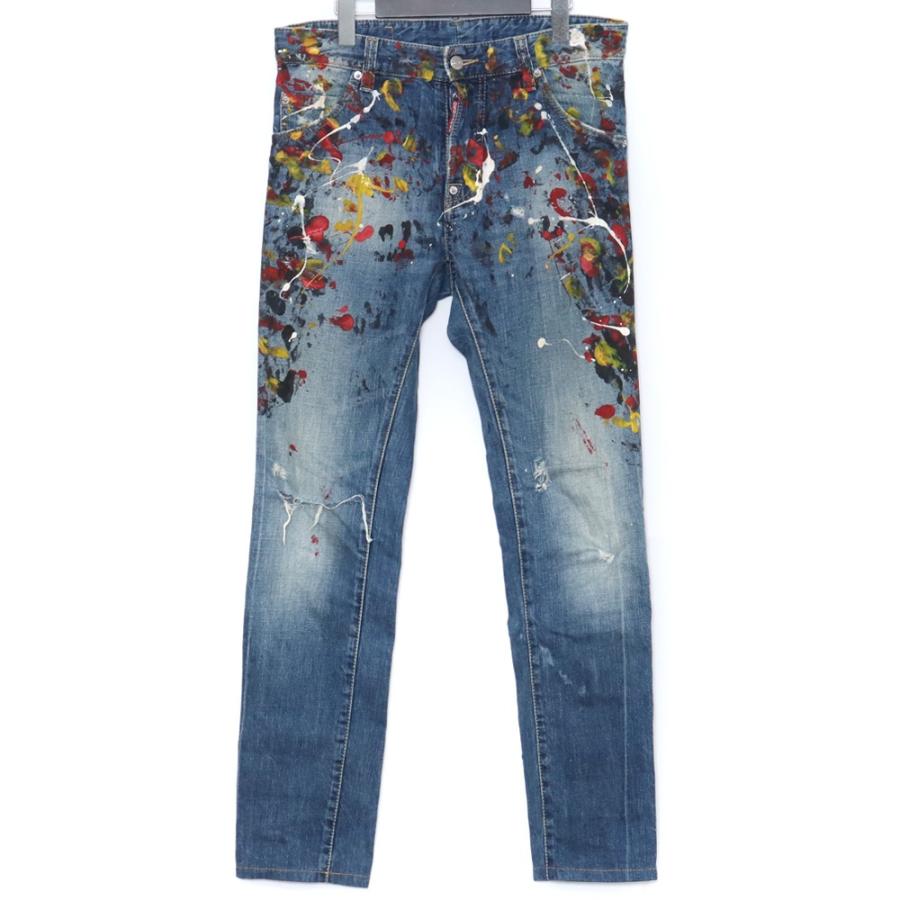 ディースクエアード　クールガイ　ペンキ加工デニム ディースクエアードクールガイペンキ加工デニム