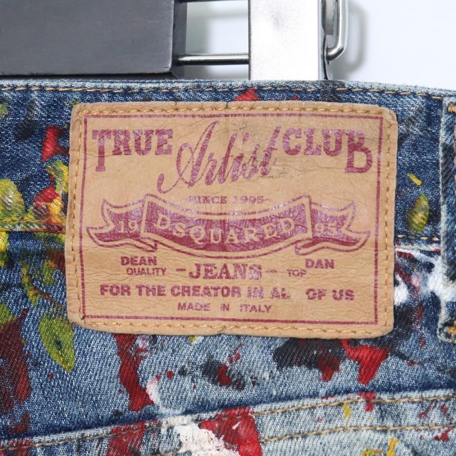 DSQUARED2 ペイント加工デニムパンツ サイズ44 インディゴ S71LA0348 