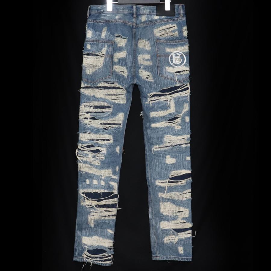 A GOOD BAD INFLUENCE GB REPAIRED DENIM PANTS XLサイズ インディゴ 