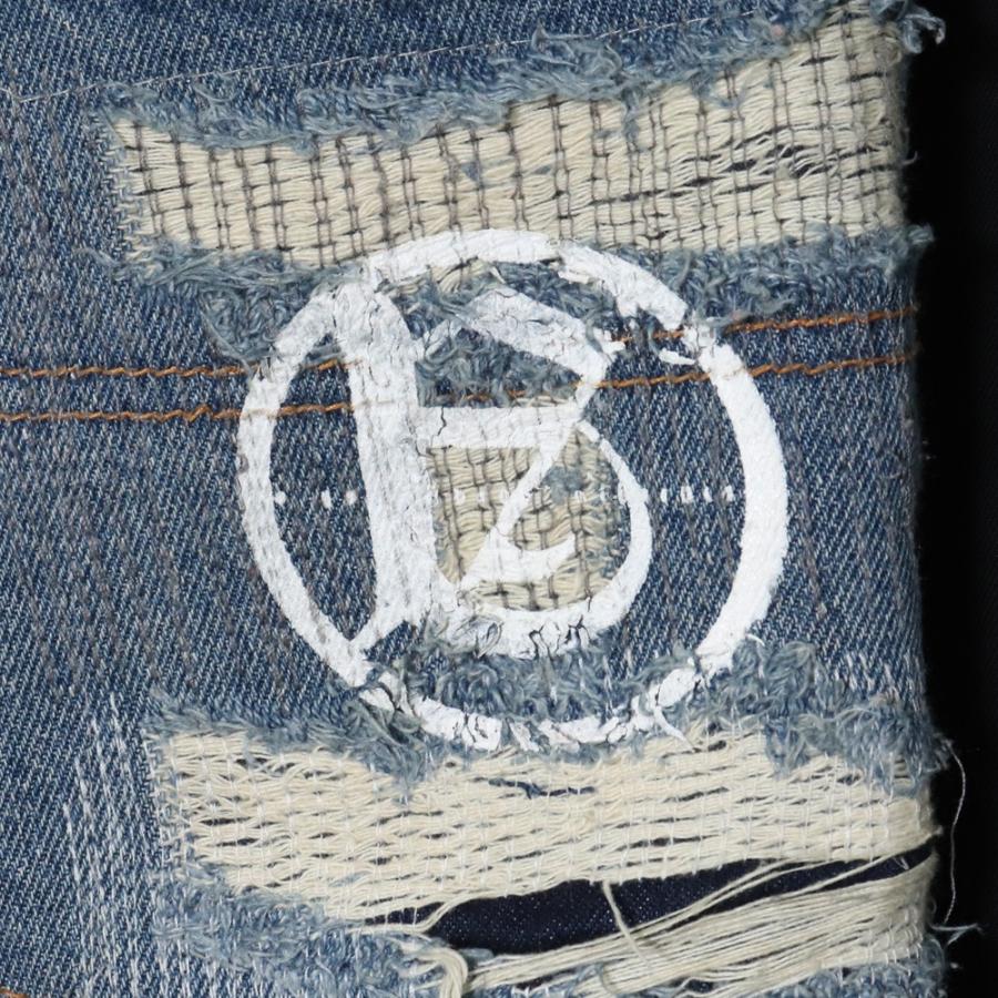 A GOOD BAD INFLUENCE GB REPAIRED DENIM PANTS XLサイズ インディゴ