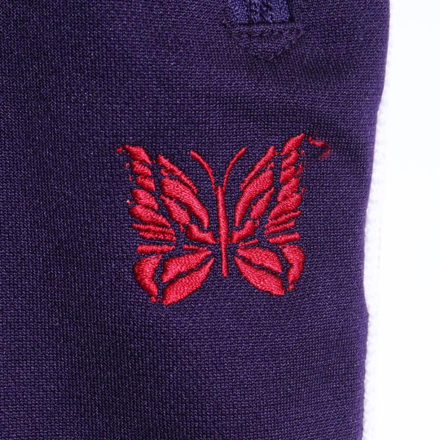 紫のジャージパンツ 蝶の刺繍付き　NEEDLES ネペンテス Needles】トラック パンツ ジャージ ジャガード 蝶 すぐ届く