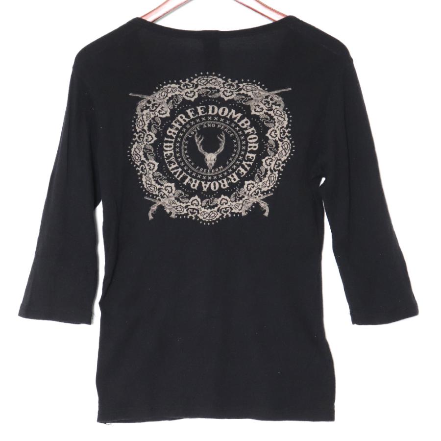 ROAR バックプリント五分丈T-Shirt サイズ1 ブラック 08FRT-14B ロアー 