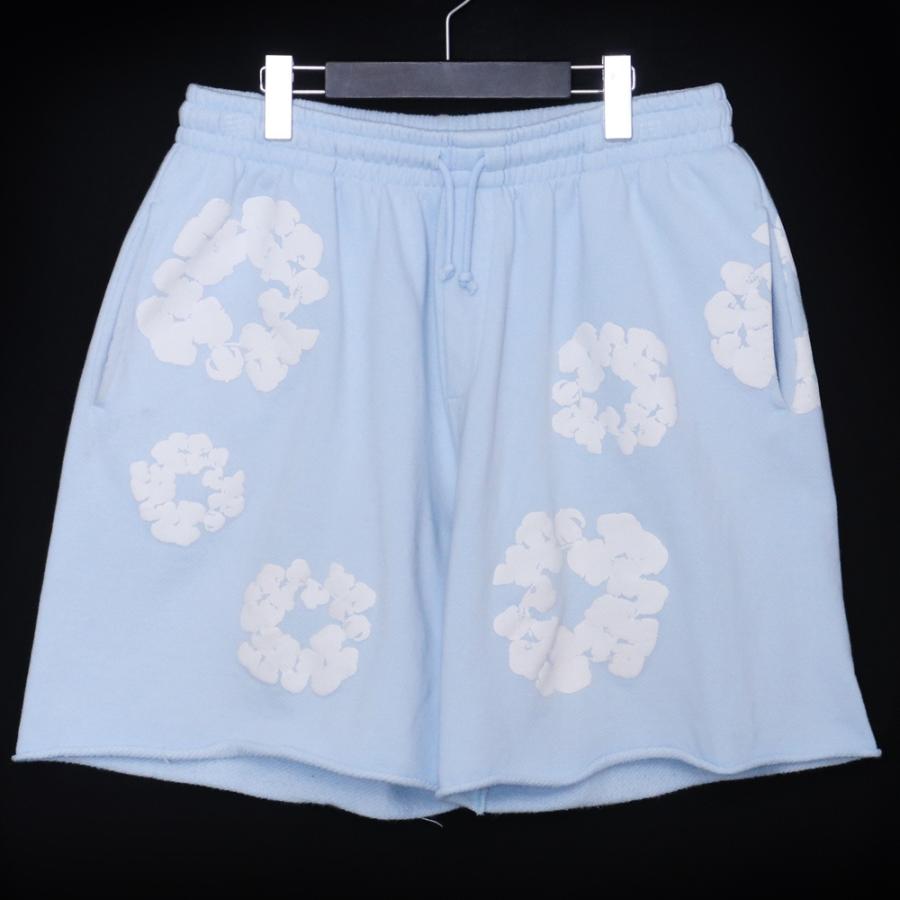 DENIM TEARS コットンリース スウェット ショーツ Lサイズ ブルー