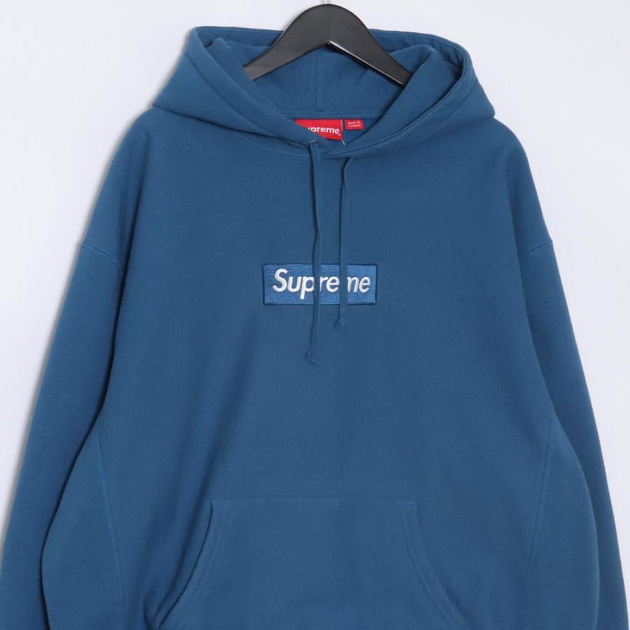 SUPREME Box Logo Hooded Sweatshirt XLサイズ ブルー シュプリーム