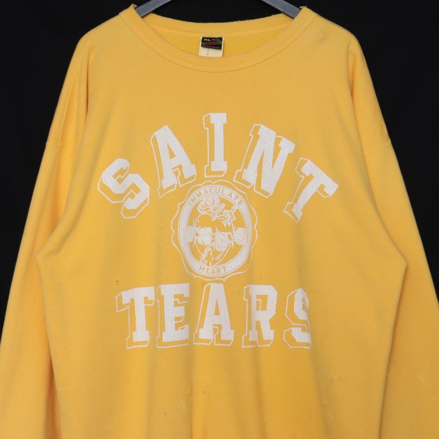セントマイケル SAINT MICHAEL ×デニムティアーズ DENIM TEARS  21AW  SM-A21-0000-049 ユーズド加工カレッジロゴスウェット メンズ M SAINT MICHAEL × DENIM TEARS ヴィンテージ加工カレッジロゴスウェット