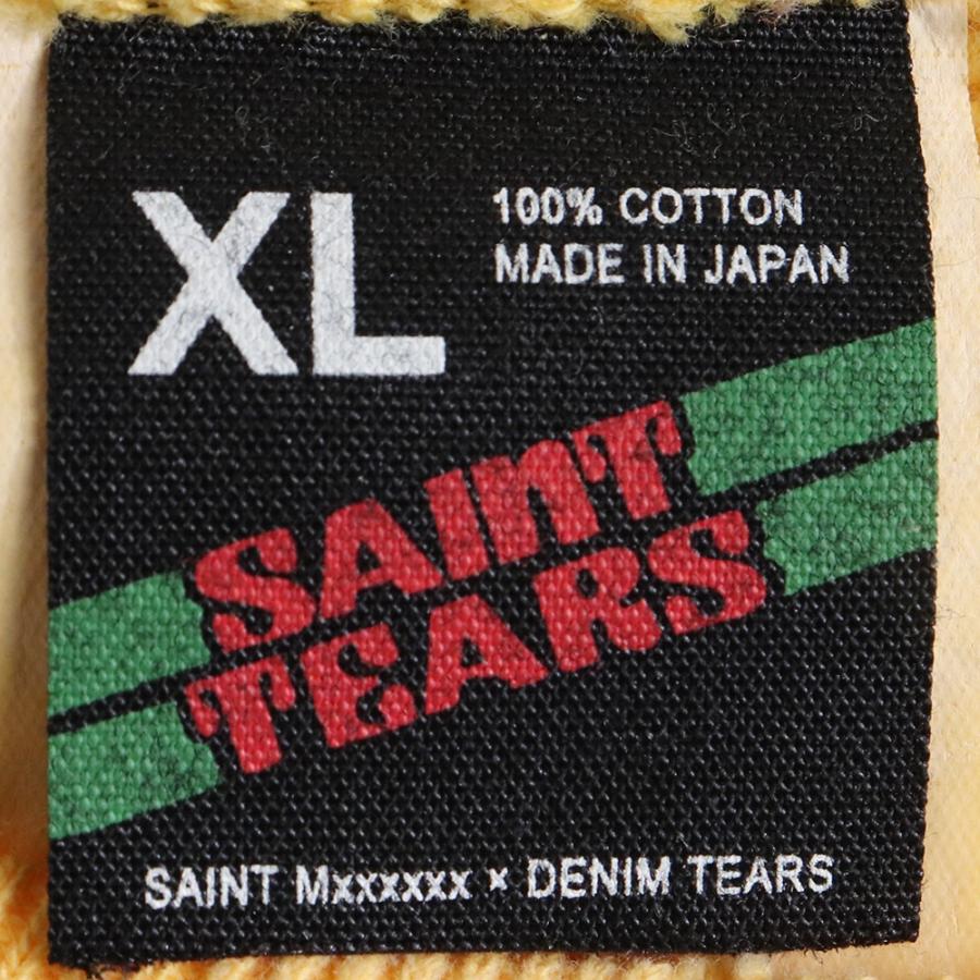 SAINT MICHAEL × DENIM TEARS ヴィンテージ加工カレッジロゴスウェット