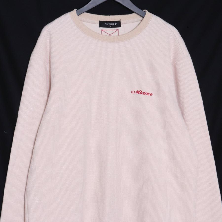 MLVINCE 刺繍ドリップクルースウェットトレーナー XLサイズ ピンク 