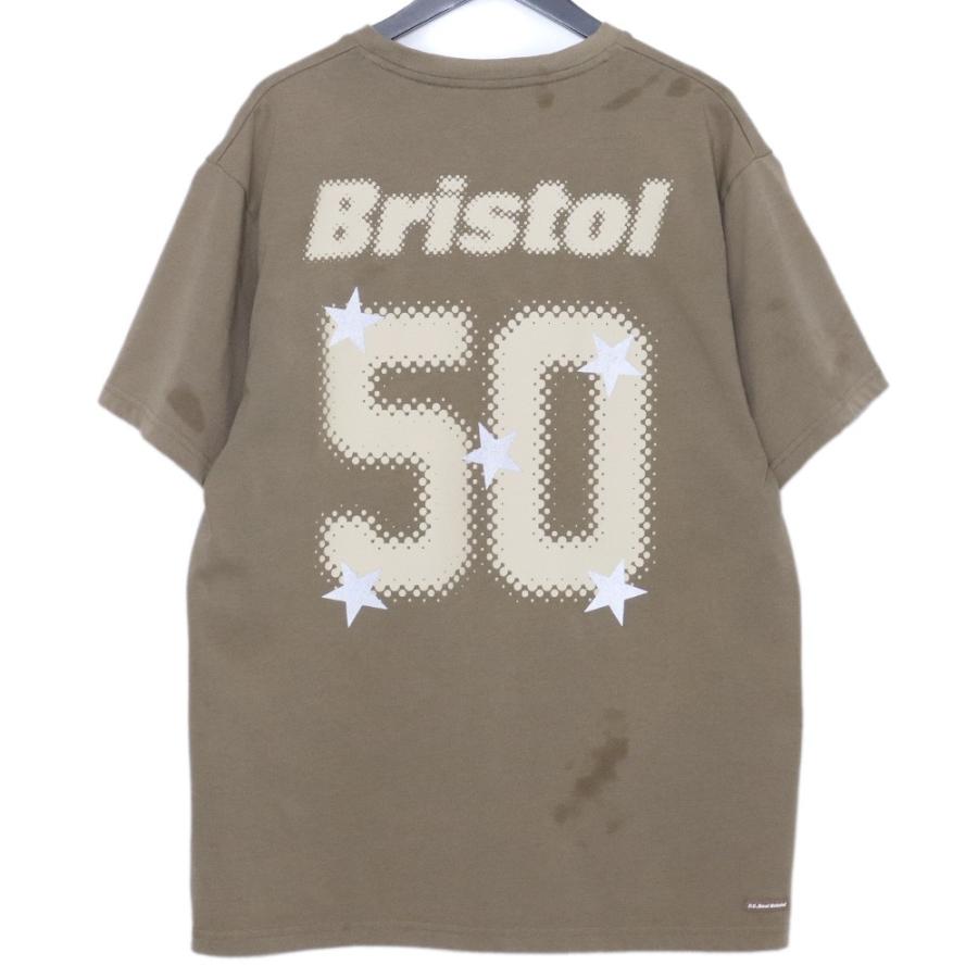 F.C.REAL BRISTOL 50 LETTERED EMBLEM TEE XLサイズ カーキ FCRB