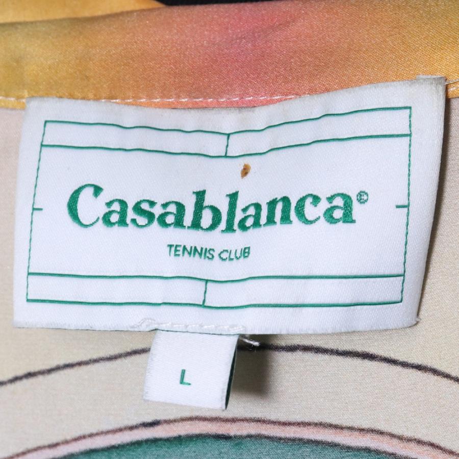 CASABLANCA SILK SATIN CUBAN COLLAR SHORT SLEEVE SHIRT L CASABLANCA SILK SATIN CUBAN COLLAR SHORT SLEEVE SHIRT L