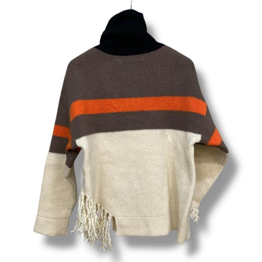 CULLNI 22AW Asymmetrical Fringe Turtleneck Knit サイズ1 マルチ