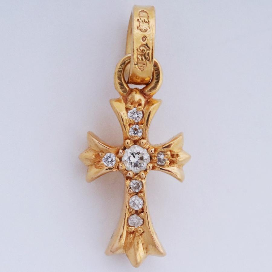 22k ベビーファット クロス　ネックレストップ CHROME HEARTS CHクロスベビーファットチャーム 22K withパヴェ