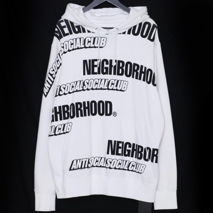 NEIGHBORHOOD ASSC/C-HOODED.LS Lサイズ ホワイト 192MBASN-CSM01S