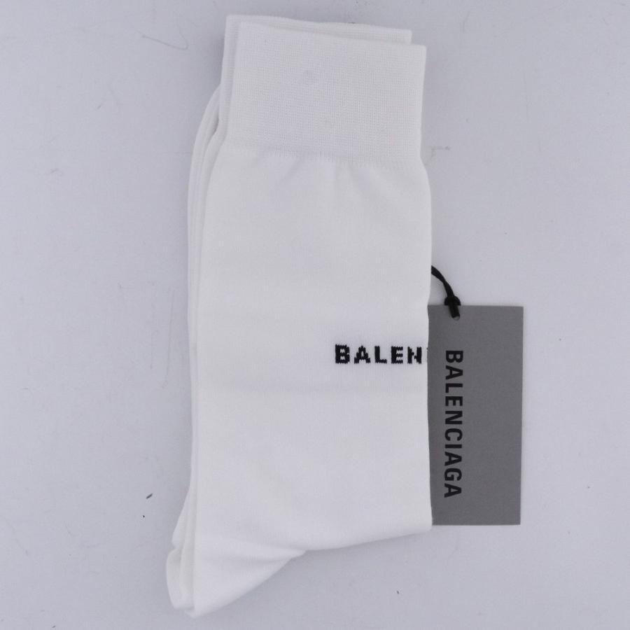 新品未使用/BALENCIAGA ソックス 未使用 24-26cm BALENCIAGA ロゴ入りコットンソックス Mサイズ