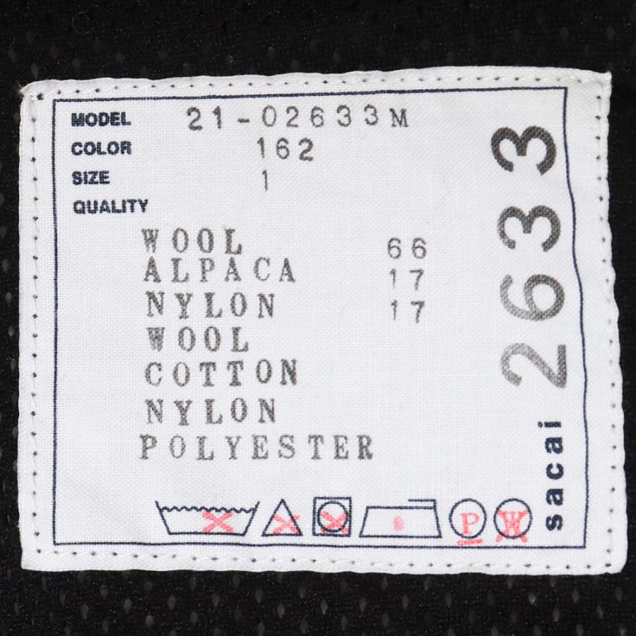 SACAI Wool Knit Hoodie サイズ1 カーキ ホワイト 21-02633M サカイ  