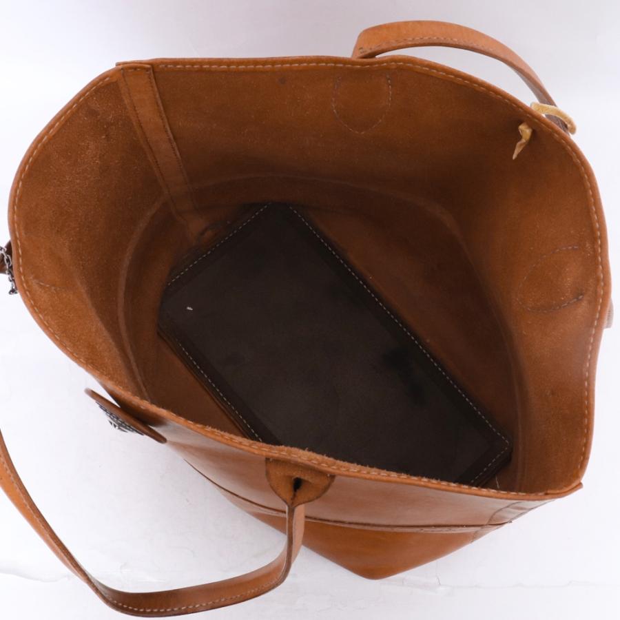 TARO WASHIMI レザートートバッグ コンチョ付き ブラウン ワシミタロウ 鷲見太郎 tote bag バック 鞄 カバン_7