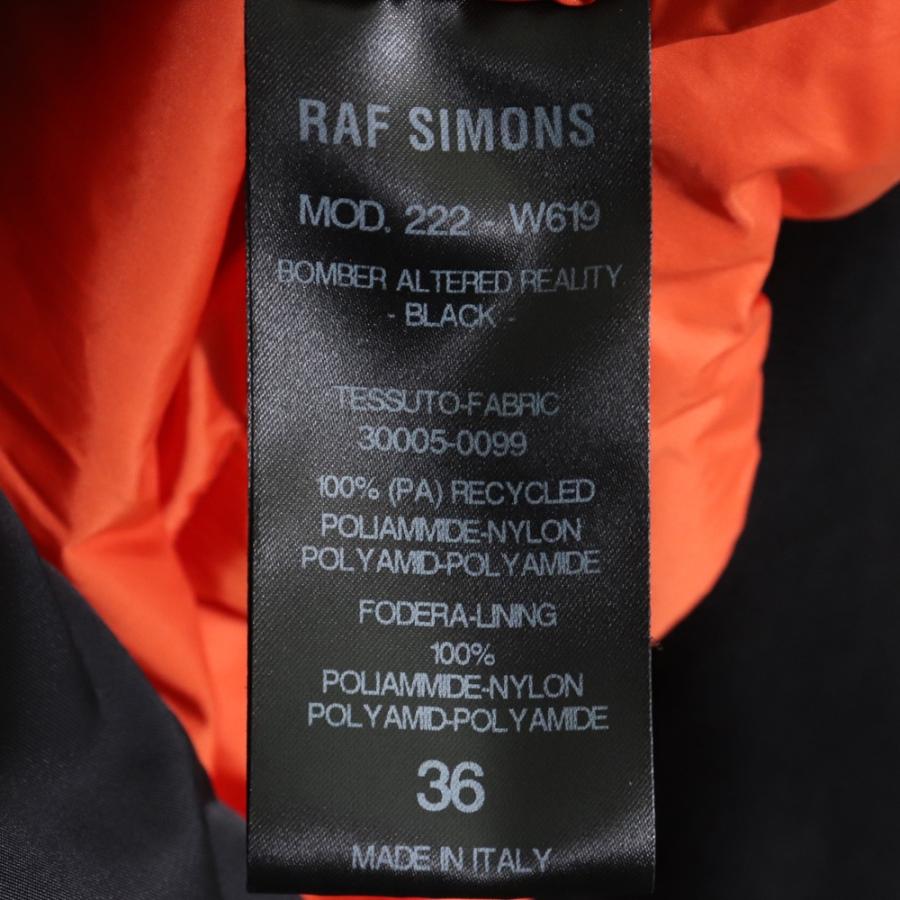 RAF SIMONS Classic bomber Detached print サイズ36 ブラック RAF SIMONS Classic bomber Detached print サイズ36 ブラック