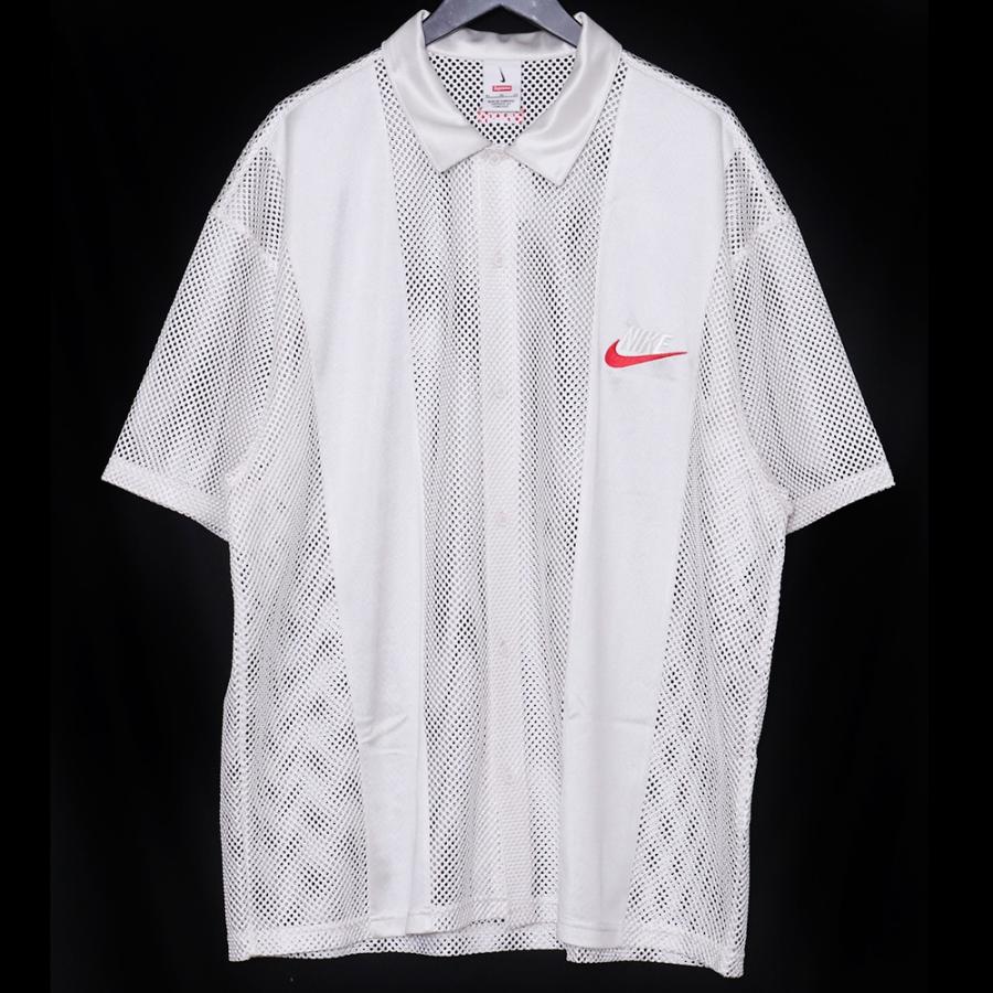 SUPREME × NIKE Mesh S/S Shirt XLサイズ ホワイト FQ0346-030 