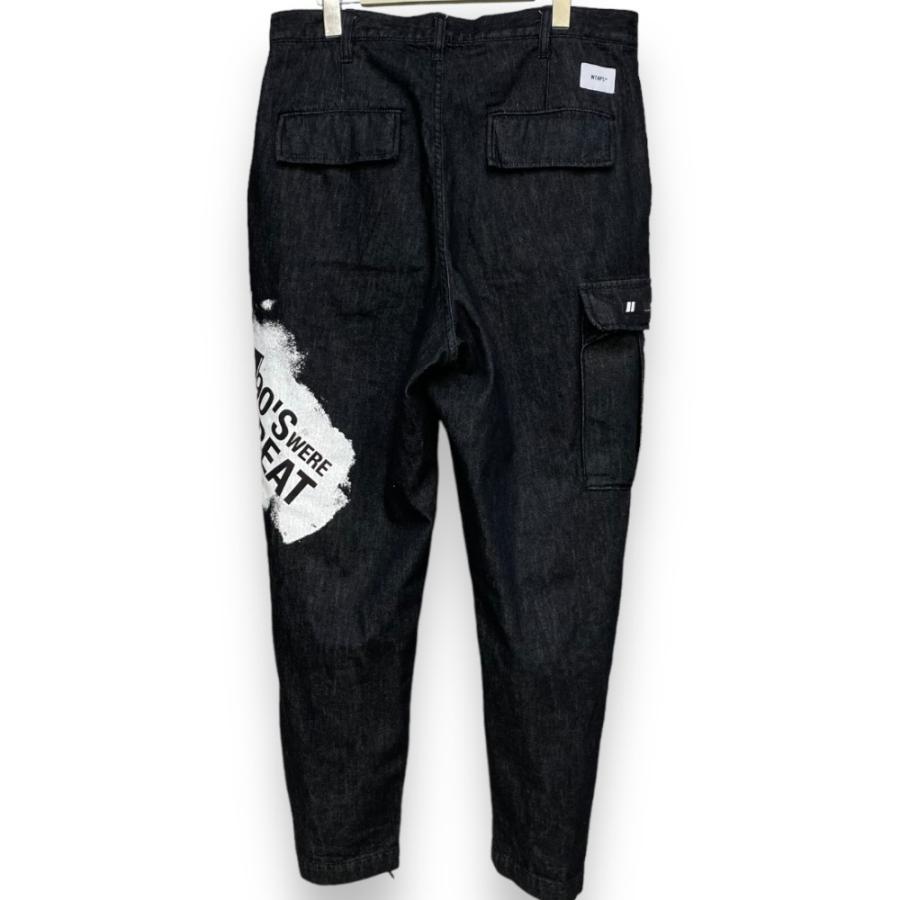 未使用品 WTAPS プリント カーゴ デニム パンツ 02 M ブラック