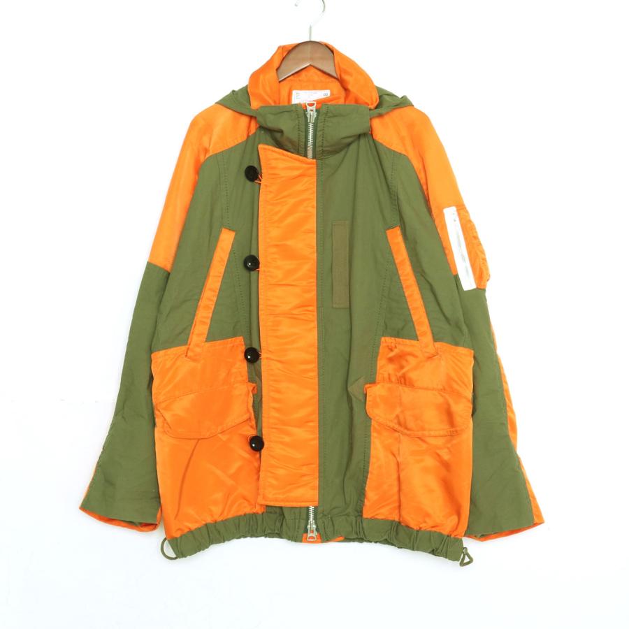 SACAI 19AW ハイブリッドミリタリージャケット サイズ2 オレンジ
