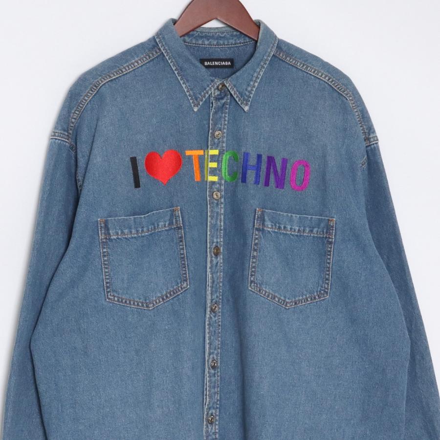 BALENCIAGA I Love Techno オーバーサイズデニムシャツ サイズ39