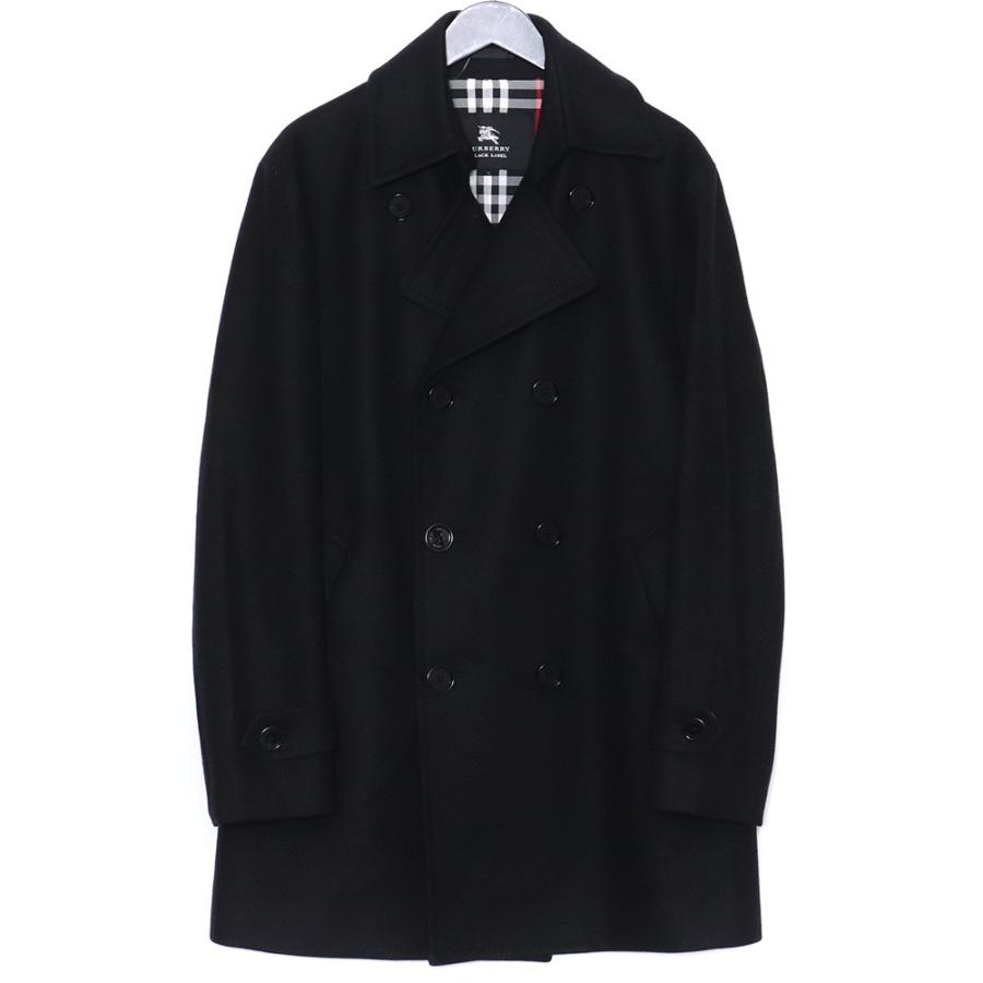 BURBERRY BLACK LABELメンズピーコートサイズL黒色 BURBERRY BLACK LABELメンズピーコートサイズL黒色