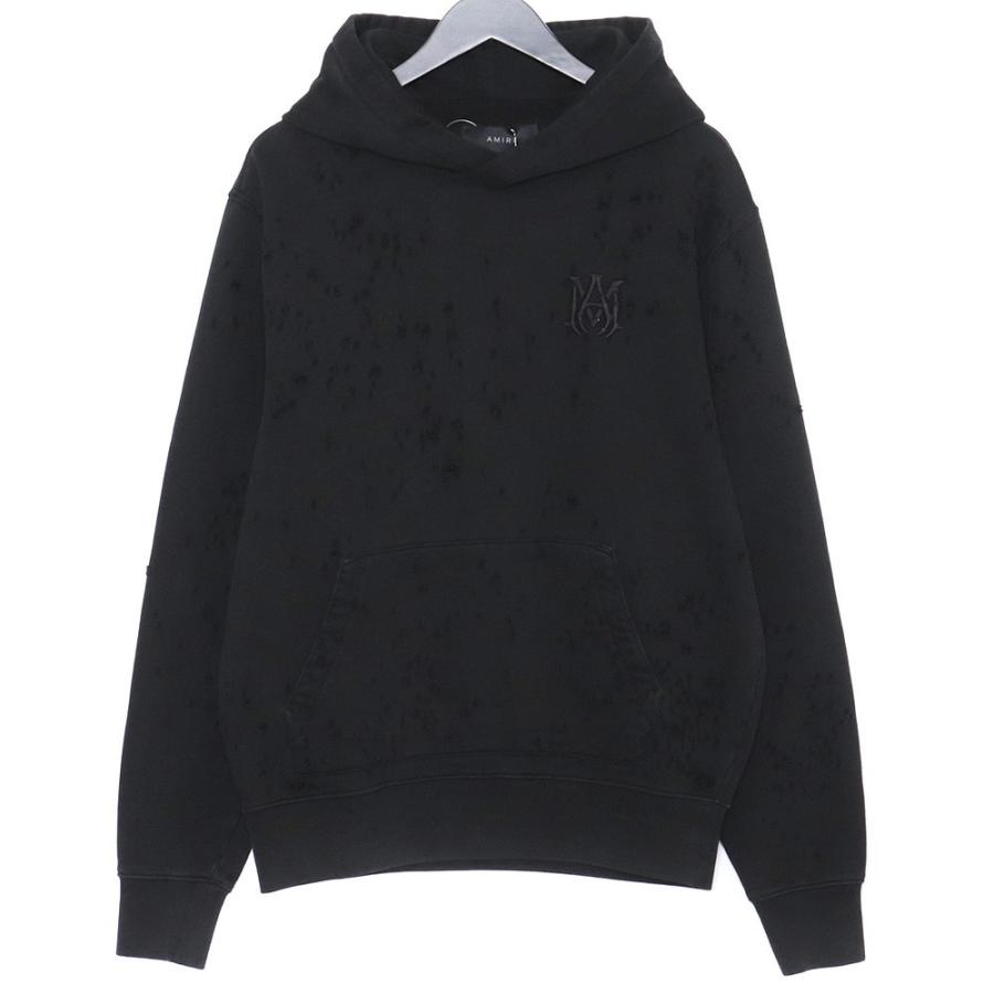 未使用 AMIRI MA SHOTGUN EMBROIDERED HOODIE Sサイズ ブラック 
