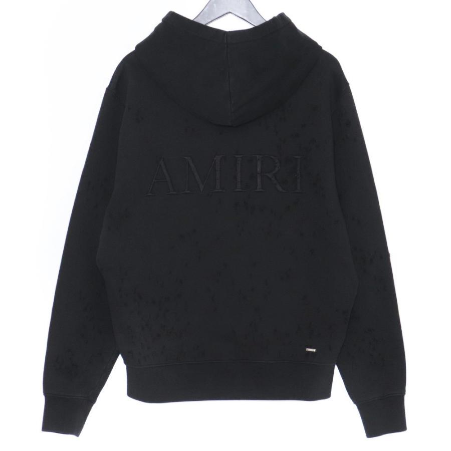 未使用 AMIRI MA SHOTGUN EMBROIDERED HOODIE Sサイズ ブラック 
