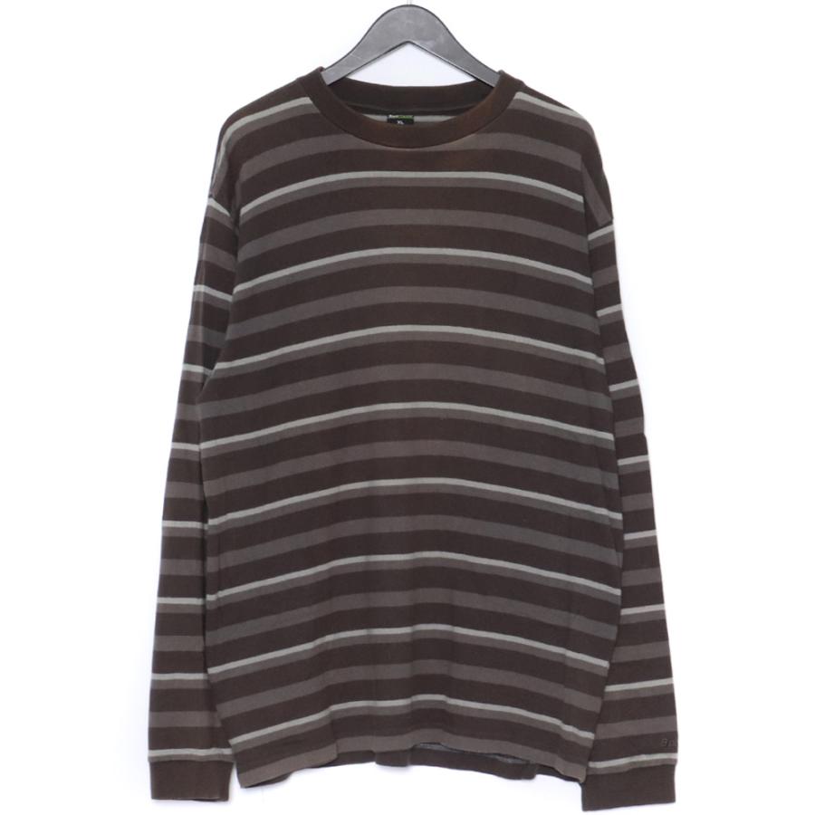 BACK CHANNEL BORDER L/S TEE 長袖Tシャツ サイズXL グレー系 バック 