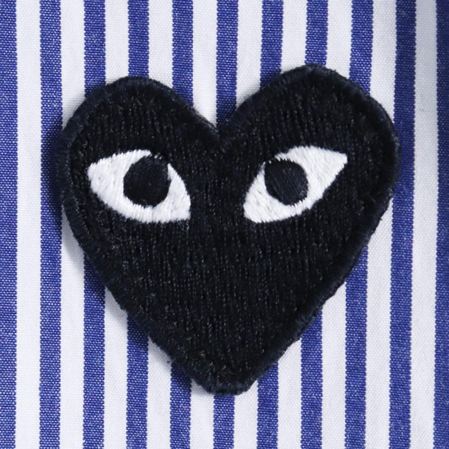 PLAY COMME DES GARCONS ハートワッペン ストライプ 長袖シャツ