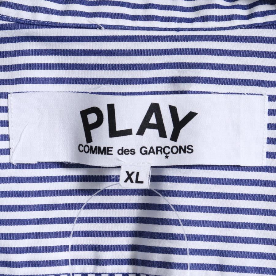 PLAY COMME DES GARCONS ハートワッペン ストライプ 長袖シャツ