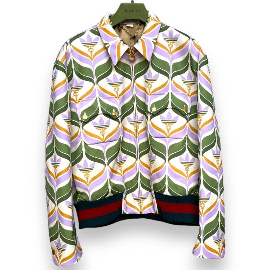 GUCCI × ADIDAS 22SS トレフォイルプリントジャケット サイズ50 GUCCI × ADIDAS 22SS トレフォイルプリントジャケット サイズ50