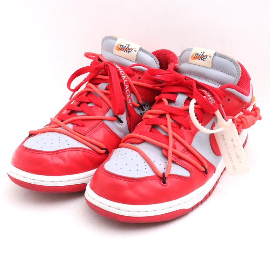 26.5cm NIKE × OFF-WHITE Dunk Low University Red/Wolf Grey CT0856