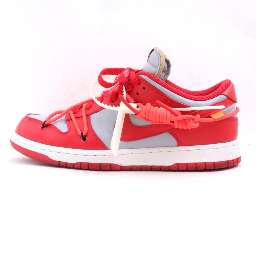 26.5cm NIKE × OFF-WHITE Dunk Low University Red/Wolf Grey CT0856