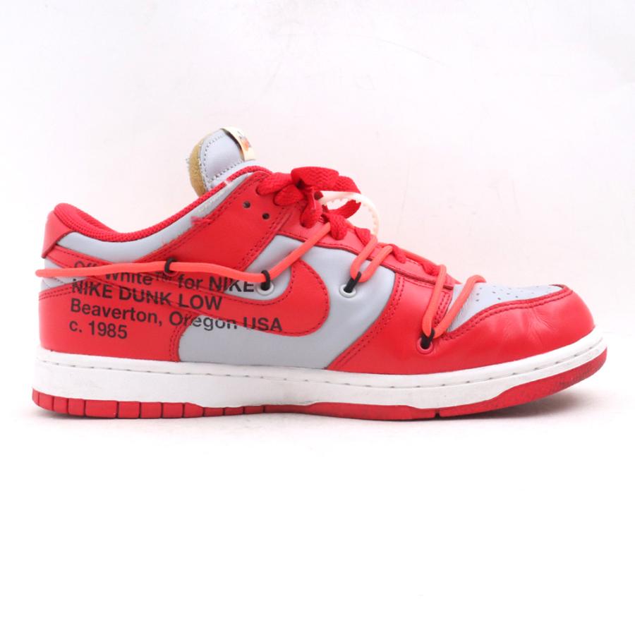 26.5cm NIKE × OFF-WHITE Dunk Low University Red/Wolf Grey CT0856