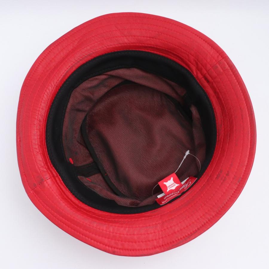 SUPREME Leather Crusher M/Lサイズ レッド シュプリーム レザー