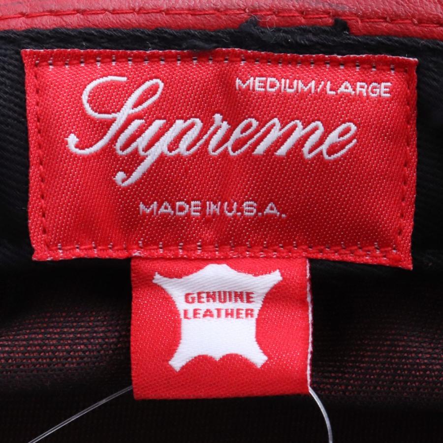 SUPREME Leather Crusher M/Lサイズ レッド シュプリーム レザー