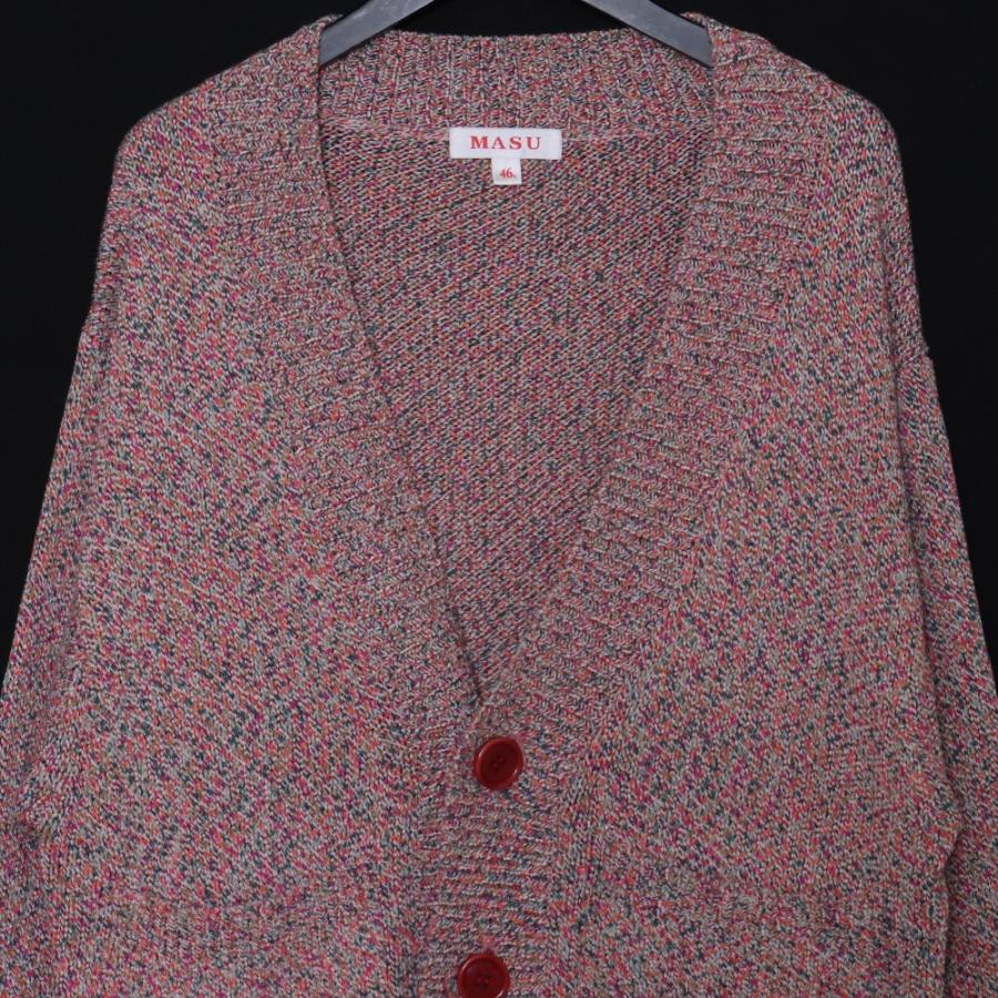 MASU MELANGE LOOSE CARDIGAN サイズ46 ピンク MSSS-KN0122 エム