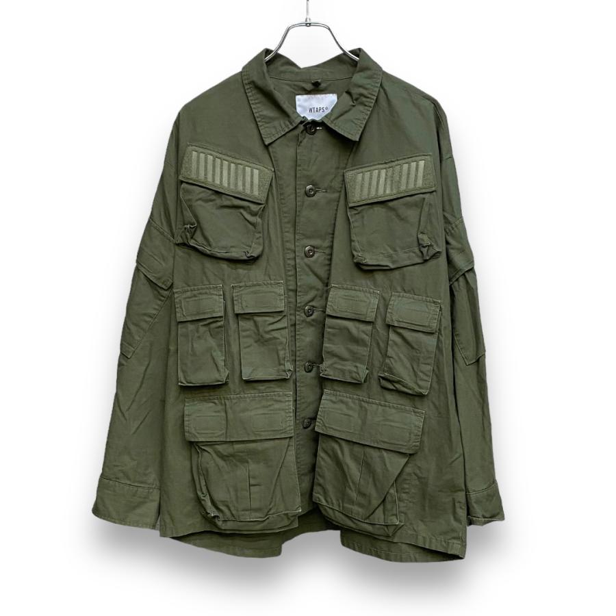 WTAPS MODULAR LS SHIRT サイズ02 カーキ 192BRDT-SHM03 ダブル 