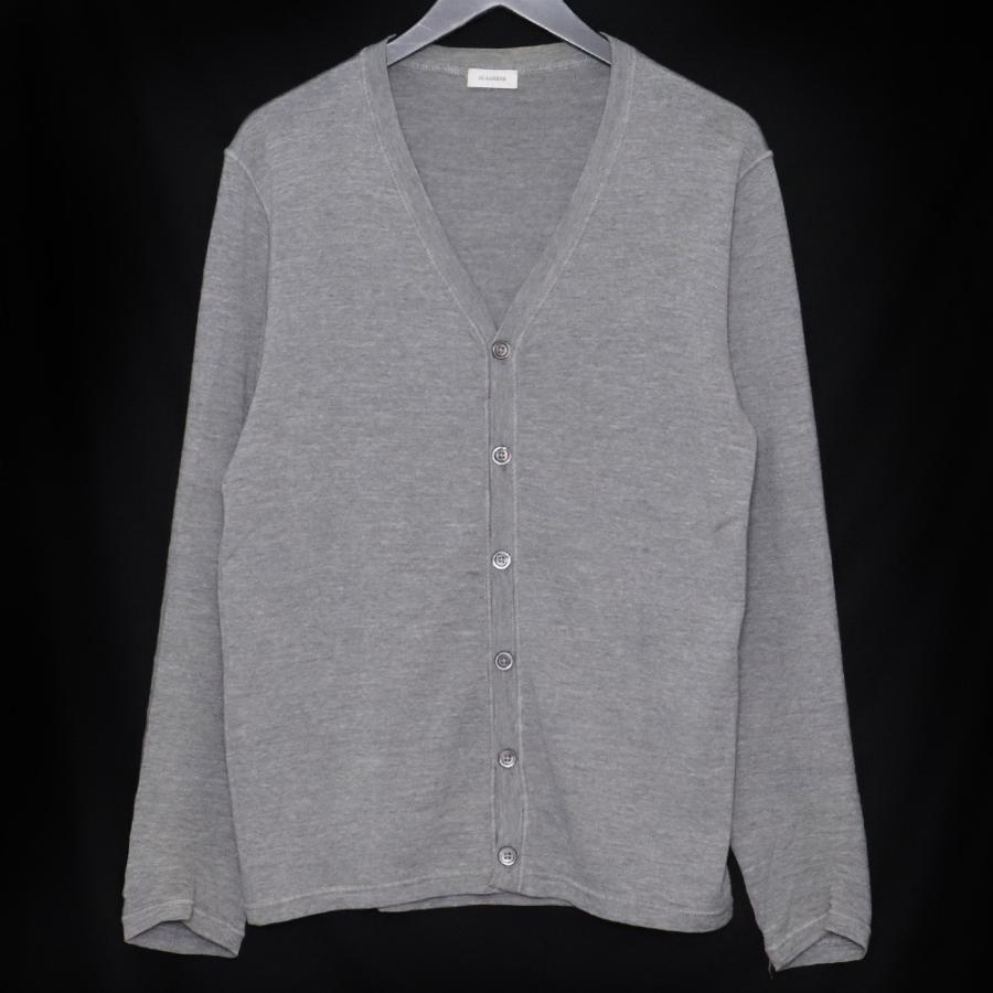 JIL SANDER ハイゲージウールVネックカーディガン サイズ48 グレー