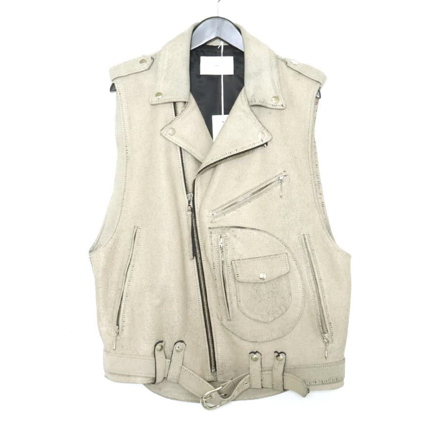 SUGARHILL Gill Leather Rider's Vest サイズ1 ホワイト 23SSLA02